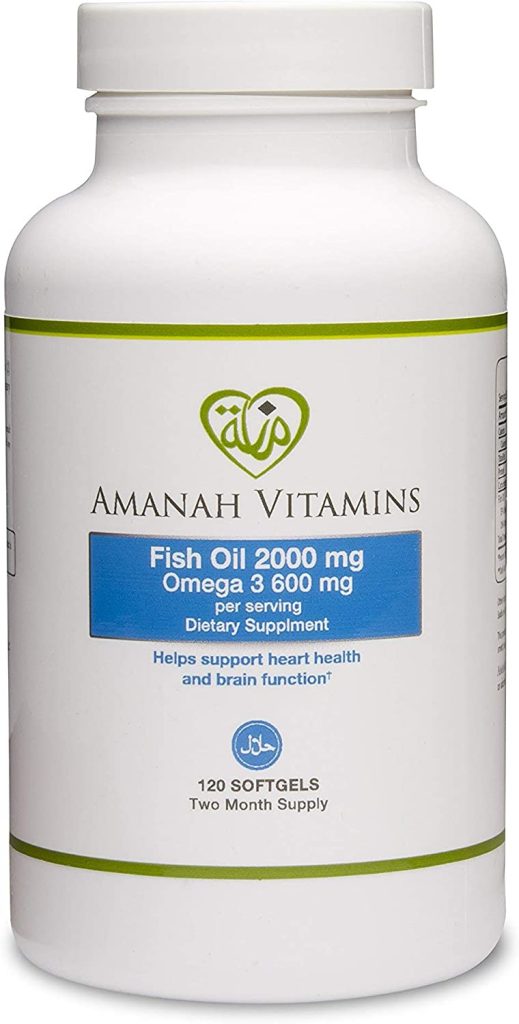 AMANAH Vitamins Omega 3 Fish Oil 2000 mg