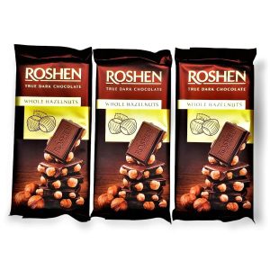 Roshen dark chcocolate with whole hazelnuts